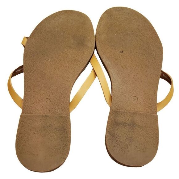 Madewell The Boardwalk Skinny Strap Slide Sandals Leather Size 9 Open Toe Tan - Picture 5 of 6